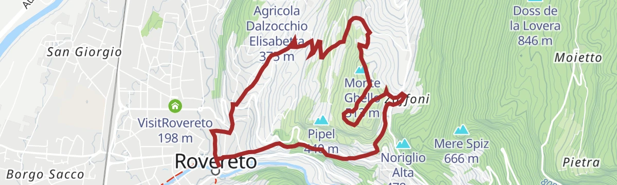 Route map: Complete tour of Monte Ghello (long version)
